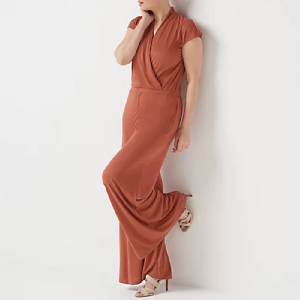 Lisa Rinna Surplice Wide Leg Jumpsuit